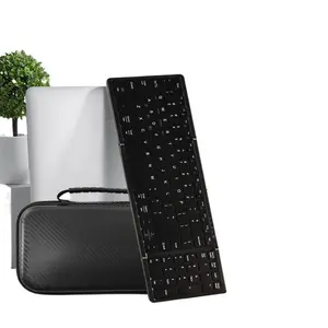 Portable Storage Bag Wireless Keyboard and Mouse Combo Triple Fold Bluetooth Keyboard Multi System Compatible for Tablets Laptops Smartphones
