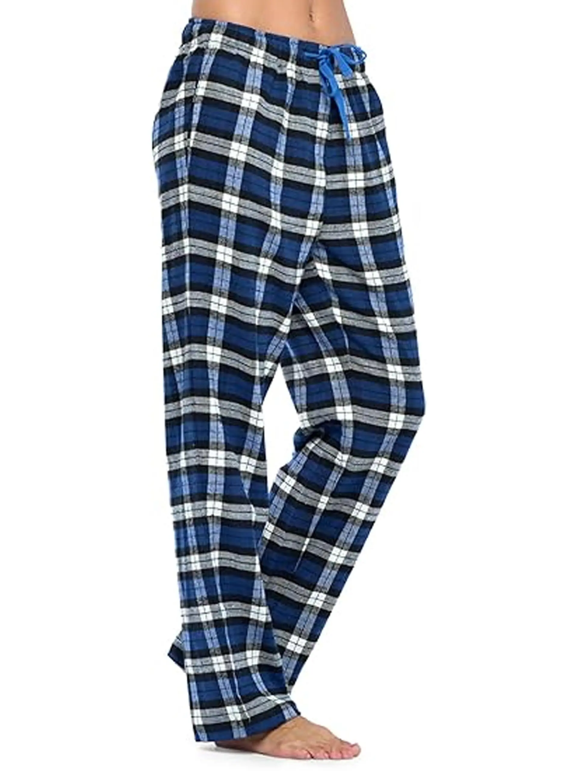 Ashford & Brooks Women's Super Soft Flannel Plaid Pajama Pants, All Seasons Sleepwear, Durable Cotton-Poly Blend, Elastic Drawstring Waist, 2 Side Pockets