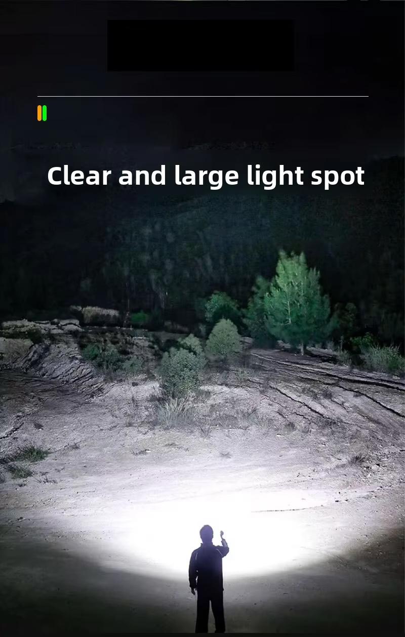 LED Flashlight,Digital display of power, Rechargeable，Zoomable, hurricanes Rechargeable LED battery powered, with 5 lighting modes summervibes