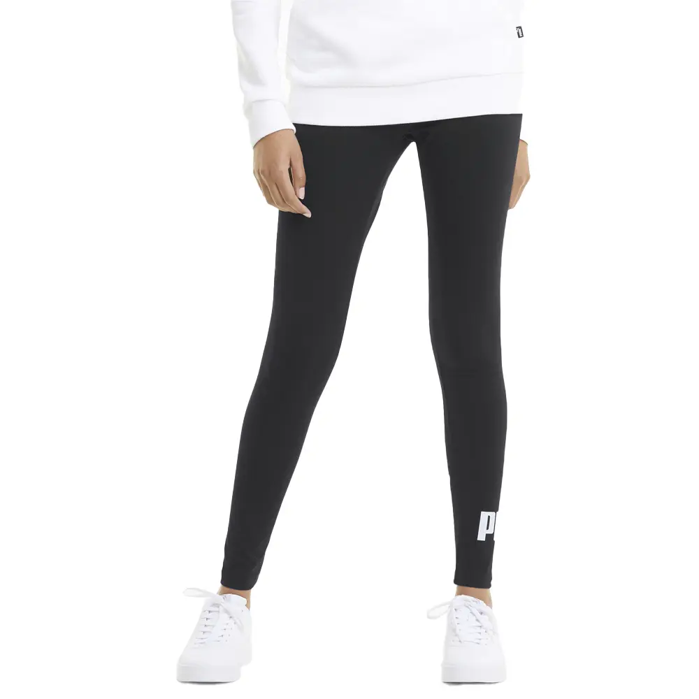 PUMA Womens Essentials Logo High Waist Leggings Casual - Black PUMA Womens Essentials Logo High Waist Leggings Casual - Black