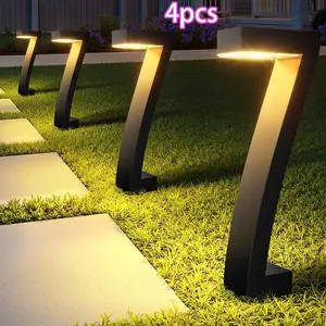 Solar Lights Outdoor Pathway Lights, 4 Pack Upgraded Bright LED Outdoor Solar Light for Outside, IP65 Waterproof Solar Garden Light for Yard, Driveway, Walkway, Landscape, Patio Decor