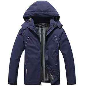 MOERDENG Men's Waterproof Rain Jacket Outdoor Lightweight Softshell Raincoat for Hiking Travel