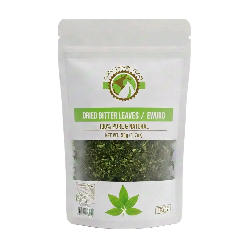 GOOD FARMER FOODS Dried Bitter Leaves EWURO 100% Pure Natural 50g Bold Bitter Flavor for African Soups Stews Teas Non-GMO Sand-Free Cleaned