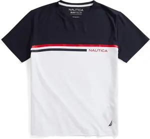 Nautica Men's Navtech Colorblock Tee Casual Cotton Menswear Casual Cotton Classic