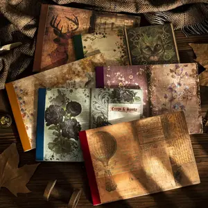 Mysterious Handbook Series Scrapbooks, 6 Theme Designs, Large Size Fits Handmade Decorations, Creative Collage, Dark Texture, Inspires Creativity