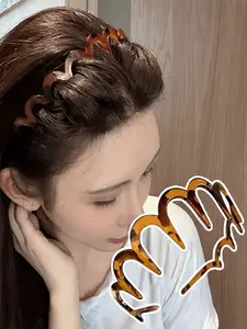 2026 Viral Lazy Hair Hack: Versatile Wavy Headband for Ponytails & High Crown | Flexible No-Headache Hair Hoop | Essential Styling Tool for Daily Aesthetic Look Glueless Curly Headband