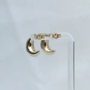 Gold Baby Half Moon Earrings