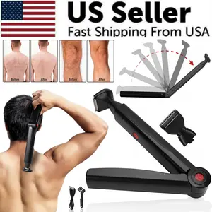 Recharge Long Handle Electric Back Shaver For Men Body Hair Removal Razor USB