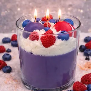 Very Berry Macaron 3-wick Candle - Handmade Non-Toxic Home Decor Gift Freshener Ornaments Fragrance Decorative Room