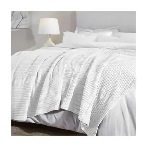 Superior Mai Geometric Waffle Cotton Blanket, Cal King Superior Mai Geometric Waffle Cotton Blanket, Cal King