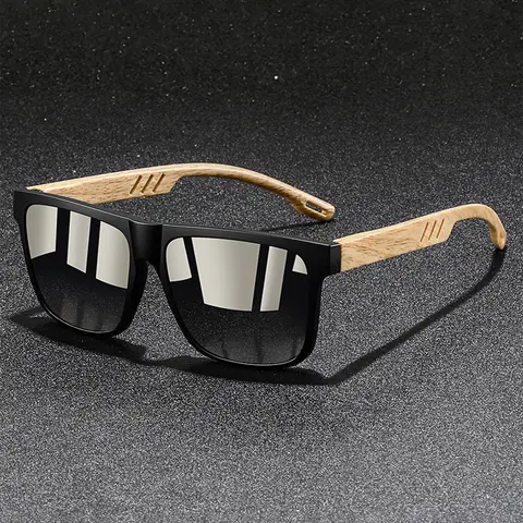 Retro hollowed out square glasses, Fashion glasses, Trendy casual sunglasses, suitable for both men and women, with multi-color lenses, classic imitation wood frame collocation elasticity temple, for daily wear