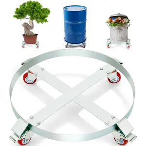 【DealsForYouDays】VEVOR 55 Gallon Heavy Duty Drum Dolly, 1000lbs Load Capacity, Barrel Dolly Cart Drum Caddy, Non Tipping Hand Truck Capacity Dollies with Steel Frame 4 Swivel Casters Wheel, for Warehouse Drum Handling