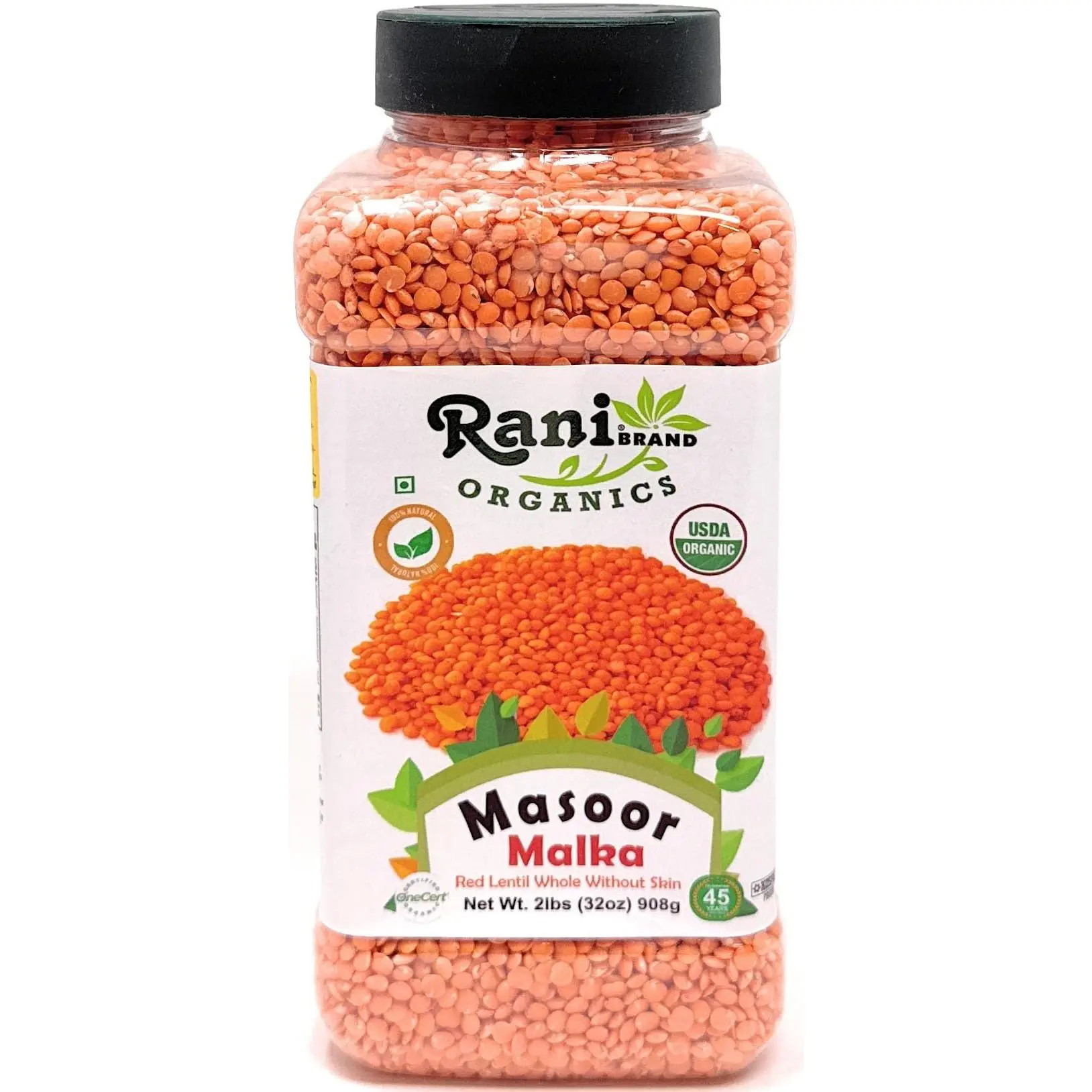 Rani Organic Masoor Gota (Football) Indian Red Lentils Skinless 32oz (2lbs) 908g ~ All Natural | Gluten Friendly | NON-GMO | Kosher| Vegan | Product of USA