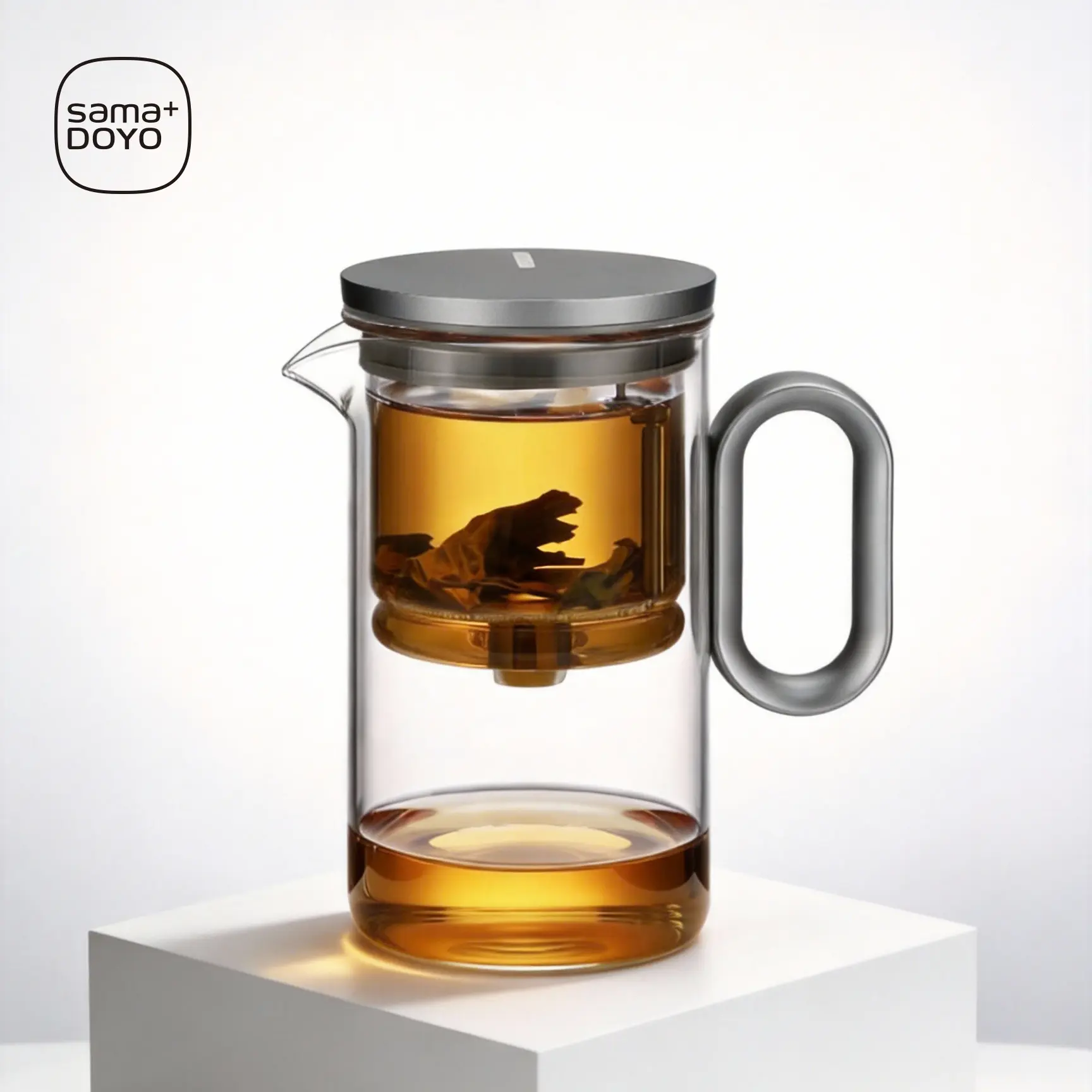 SAMADOYO Magnetic Glass Tea Brewer – 500ml Magnetic Precision Brewing Teapot