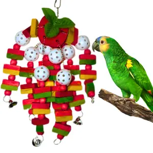 Exquisite Pets Parrot Toy Chew Toy for Amazon Parrots Medium & Large Birds All-Natural Wood Shredding Foraging Chewing with Shredder