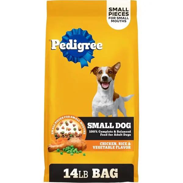 Pedigree Dry Dog Food for Adult Small Dogs, Roasted Chicken and Vegetable Flavor, 14 lb. Bag