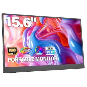Portable Monitor 15.6 Inch FHD 1080P HDMI USB C Second External Monitor for Laptop Desktop MacBook Phones Tablet PS5/4 Xbox Switch Built-in Speaker HDR
