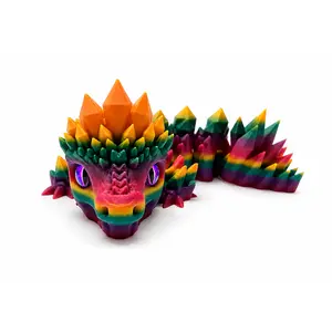 3D Printed Small Dark Rainbow Chunky Dragon