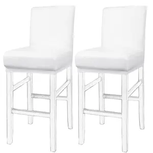 PiccoCasa Waterproof Bar Stool Covers, Faux Leather Pub Counter Height Side Chair Covers with Elastic Band