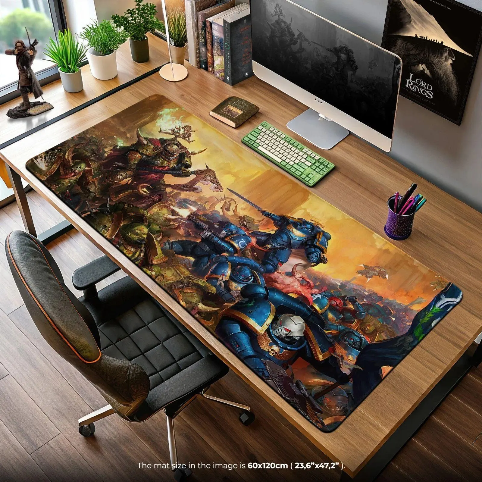 Warhammer 40K Desk Mat - Ultramarines vs Chaos Battle Scene Mouse Pad