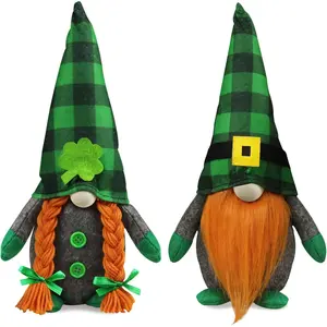 St Patricks Day Decorations St Patrick's Day Gnomes Plush - Mr and Mrs Green St Patricks Gnomes Decorations for Home Leprechaun Decoration- Saint Patricks Day Irish Decoration Table Decor
