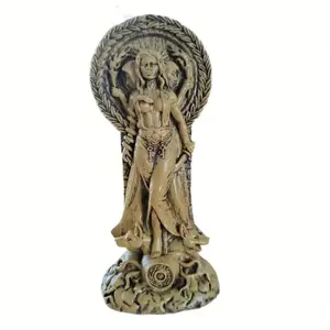Hecate Triple Goddess Statue- Pagan Altar Resin Sculpture, Greek Mythology Decor for Home/Wiccan Rituals (Moonlight Finish)