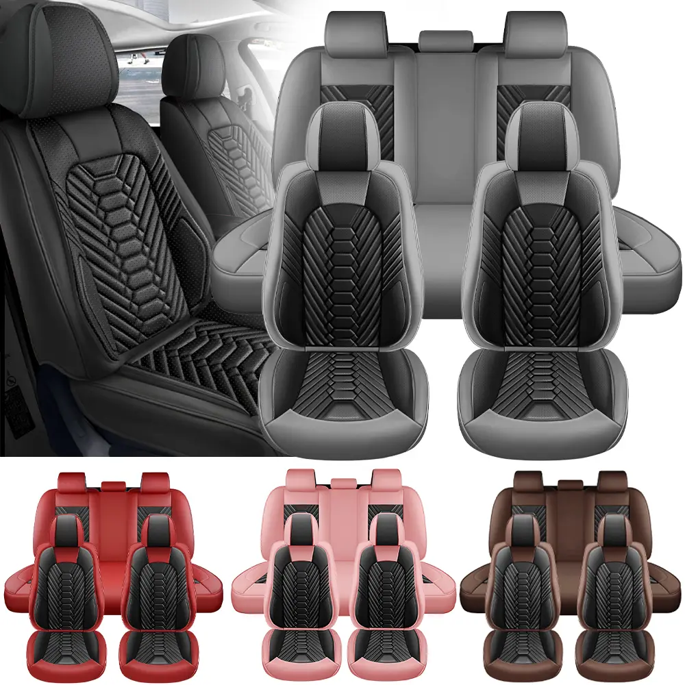 Premium Leatherette For for Nissan Rogue 2008-2024 2025 2026 ,for Nissan Frontier/Altima/Sentra/Kicks/LEAF,Waterproof Car Seat Cover For 5 Seats Full Set, PU Leather Anti-Scratch Front Rear Seat Protector,Car Interior Decoration
