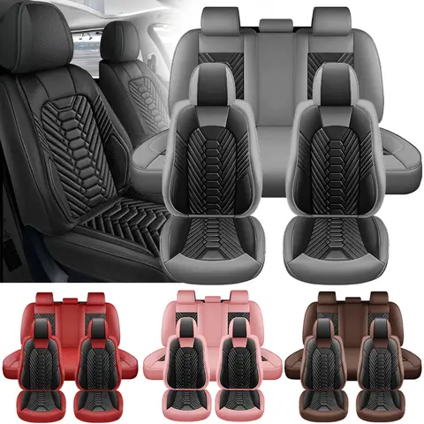 Premium Leatherette For for Nissan Rogue 2008-2024 2025 2026 ,for Nissan Frontier/Altima/Sentra/Kicks/LEAF,Waterproof Car Seat Cover For 5 Seats Full Set, PU Leather Anti-Scratch Front Rear Seat Protector,Car Interior Decoration