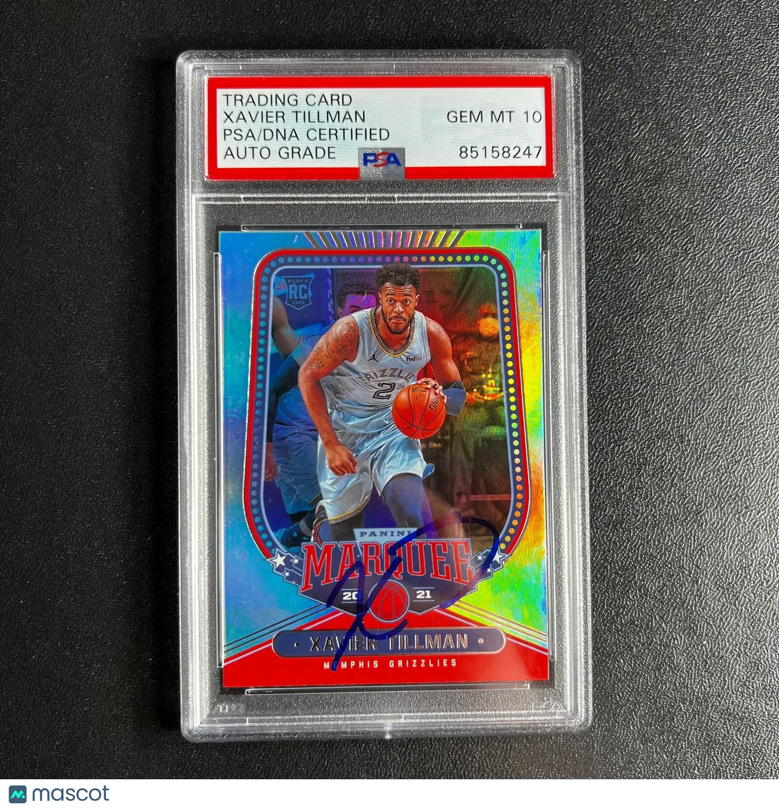 2020-21 Panini Marquee #242 Xavier Tillman Signed Card Auto 10 PSA Slabbed Grizzlies