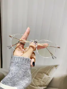 Women's Cute Round Frame Eyeglasses, Anti-blue Light Eyeglasses for Women & Men, Fashion All-match Accessories for Work, Daily Life, Eyeglasses Frames