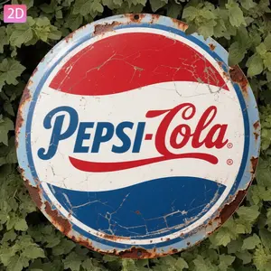 Vintage Pepsi Aluminum Wall Sticker, 19.99x19.99 Cm, Perfect for Garden, Kitchen, Bar, Room, Bedroom, Outdoor, Holiday Decorations