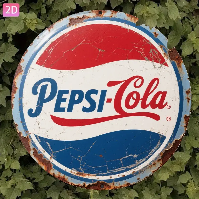 Vintage Pepsi Aluminum Wall Sticker, 19.99x19.99 Cm, Perfect for Garden, Kitchen, Bar, Room, Bedroom, Outdoor, Holiday Decorations