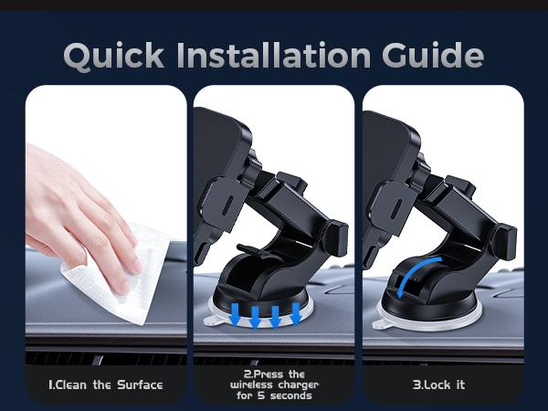 2-Pack Wireless Car Charger, CHGeek 15W Auto-Clamping Car Mount for Cellphone Charging, Mobile Phone Holder, Smartphone Mount, Tablet Mount, Adjustable Car Charger, Electronic Phone Stand, Perfect Christmas Gift.