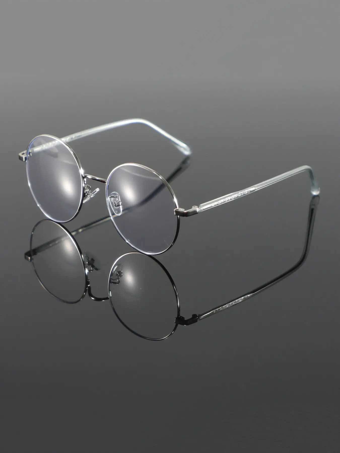 Men's Metal Vintage Round Frame Glasses, Stainless Steel Material, Unisex Fashion Eyewear for College Daily Commute Use, Round Frame Eyeglasses, Casual Style Eyewear, Stylish Eyeglass