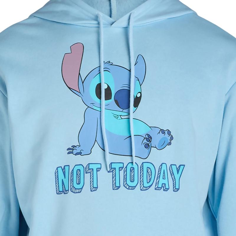 Disney Lilo & Stitch Hoodie Men's Not Today Lazy Pose Adult Pullover Sweatshirt