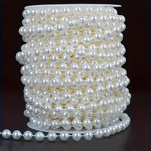 Fashion Pearl Beaded Flower Wreath, Elegant Pearls Roll, Wedding Party Birthday Jewelry Decor, DIY Cake Topper Decoration