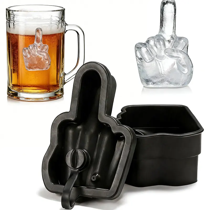 Novelty Ice Molds for Parties, Silicone Fun Ice Cube Trays, Novelty Iced Cube Mold for Chilled Cocktails, Whiskey Juice (Middle Finger Up)