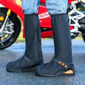 High-Tube Rain Shoe Covers, Outdoor Casual Cycling Waterproof Rainproof Warm Shoes, Thickened Anti-Slip Wear-Resistant Unisex Sporty Style