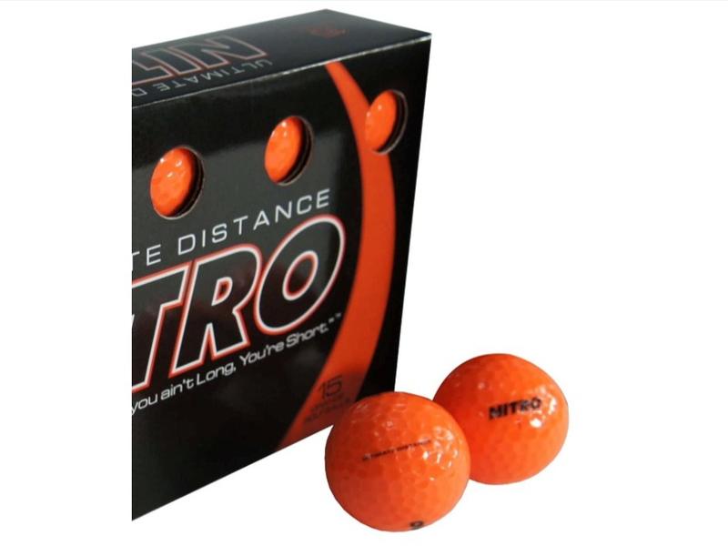 Long Distance High-Durability Golf Balls (15PK) All Levels-Nitro Ultimate Distance Titanium Core High Velocity Great Stop & Sticking ability Golf Balls USGA Approved-Total of 15-Orange