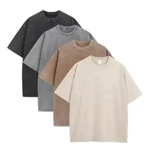 1/4 Pack Oversized Heavyweight Cotton T-Shirts for Men Vintage Acid Wash Gym Workout Tee Baggy Casual Top 100% Pure Cotton Vintage Washed S M L XL XXL XXXL