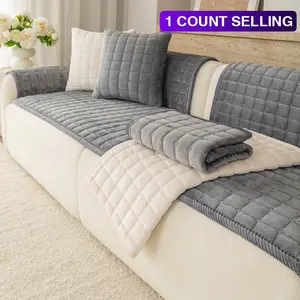1pc Microfiber Sofa Pad, All-Season Modern Design, Non-Slip Couch Protector, Pet-Friendly, Living Room & Bedroom Decor