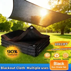 2026 Minimal Bits 90% Shade Cloth, UV-Resistant — 10×13 ft Black Sun Shade Net with Reinforced Grommets, Heavy-Duty and Durable, Ideal for Outdoor Gardens, Patios, Sheds, Plant Covers, Greenhouses, and Chicken Coops