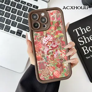 Case for iPhone 17 16 E Pro Max 15 Plus 14 13 12 11 XS XR Strawberry Shortcake Sweet Anti-Scratch Shockproof Soft Silicone Protective Cover