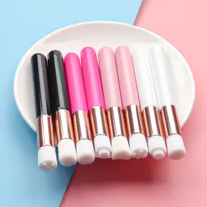 10pcs/pack  lash shampoo brush  soft and gentle nasal cleaning brush, high-quality wooden handle acne removal nose brush, rose gold multi-color cleaning brush