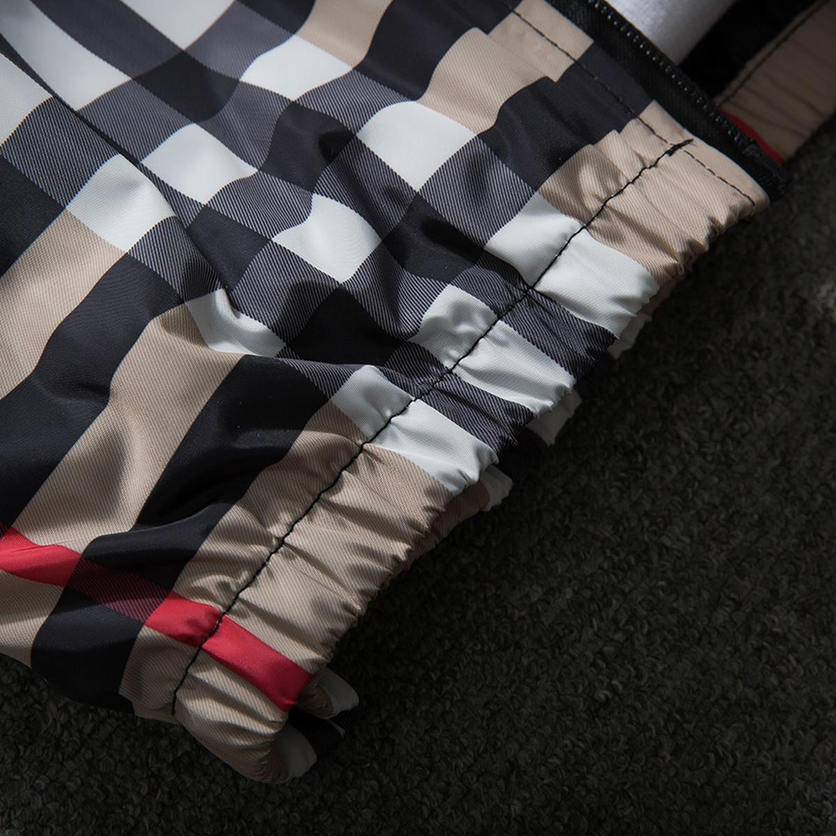 Men's jacket - Full zipper design, with pockets, casual style, perfect for autumn/winter wear, hooded collar, regular cut, checkered pattern, men's jacket.