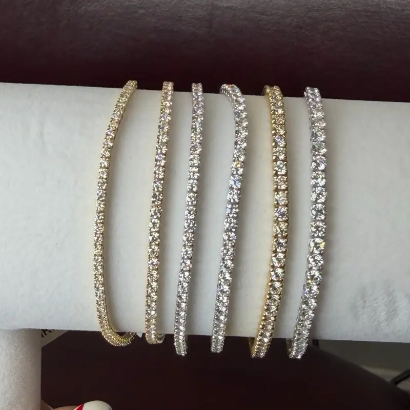14k White Gold Lab Diamond Tennis Bracelet, 5.03 CTW Lab-Grown Diamond