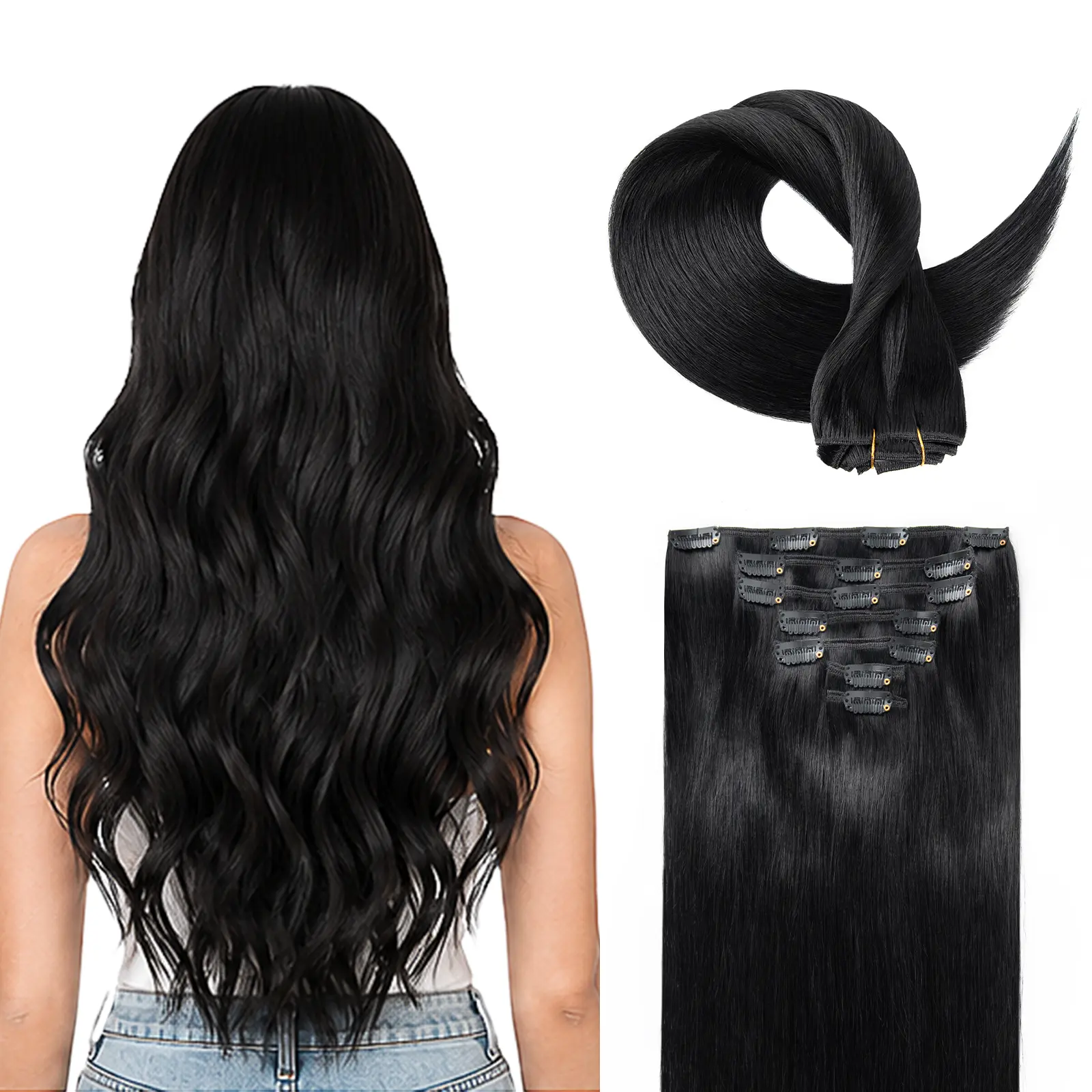 [16inch-24 inch]SOBEAUTY 10/10 real human hair Clip in Hair Extensions 120g 7pcs Straight for Daily Use & Special Occasions for Women long thick springstatements natural #TikTokShopDealsforYouDays  #SummerVibes