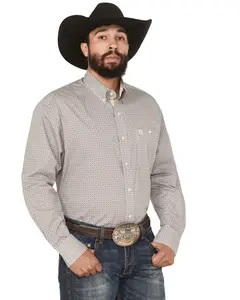 Wrangler Men's George Strait By Men'S Medallion Print Long Sleeve - 112369579