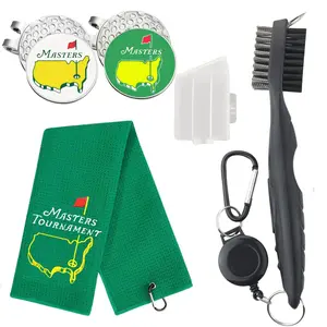 6 Pcs Golf Accessories Cleaning Set, Include 4 pcs golf marker 1 golf towel 1 golf brush,Creative Golf Gift For Golf Lovers