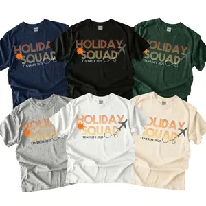 Matching Family Holiday T-Shirts: Holiday Squad 2025, Personalized Group Vacation Shirts